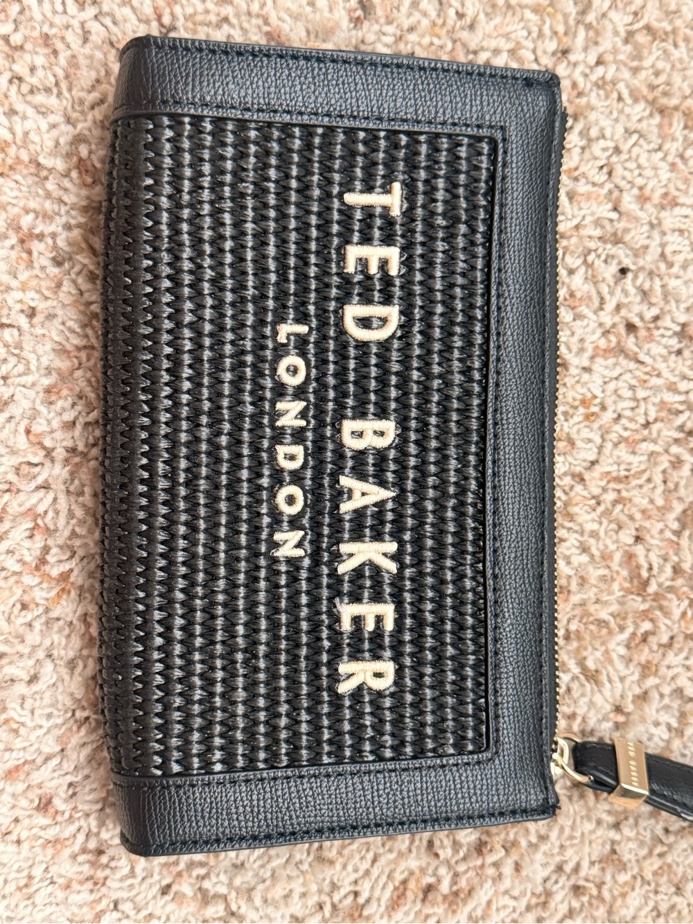 Ted Baker Black Woven Wristlet with Gold Logo - Picture 4 of 8